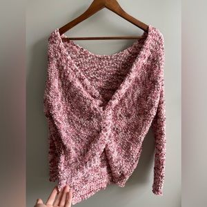 Pink Knot-Tie Sweater